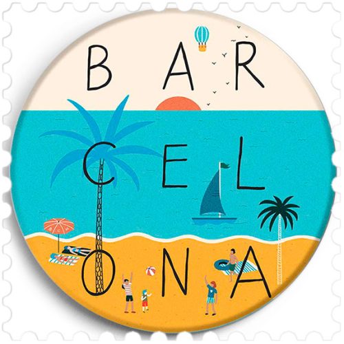 Imán ciudad de Barcelona ilustrada Model A
